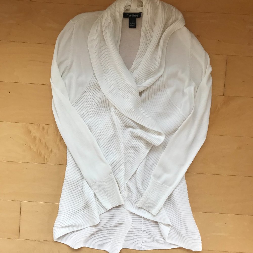 White Shawl Collar Cardigan